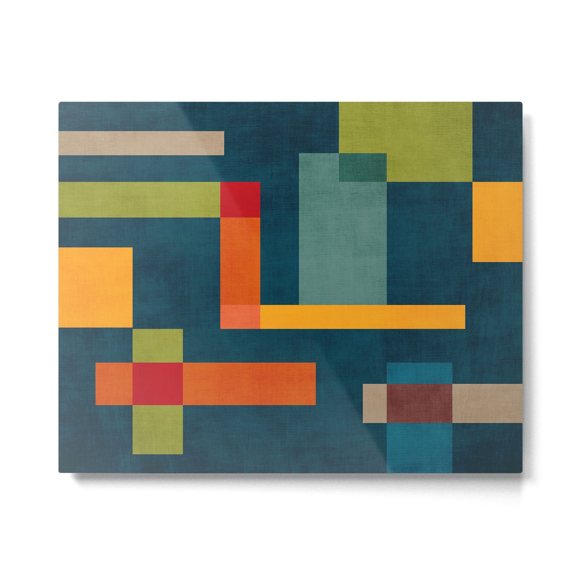 Modern Colorful Geometric Original Artwork Metal Print Gallery Image 4