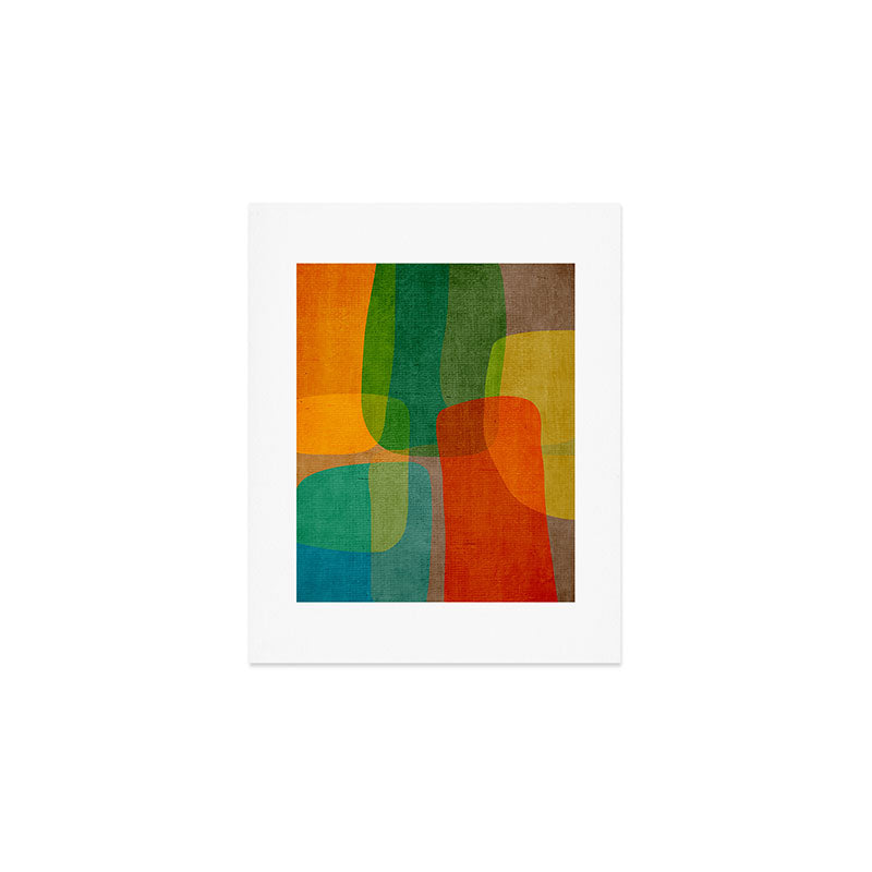 Modern Colorful MidCentury Abstract Art Print Gallery Image 1