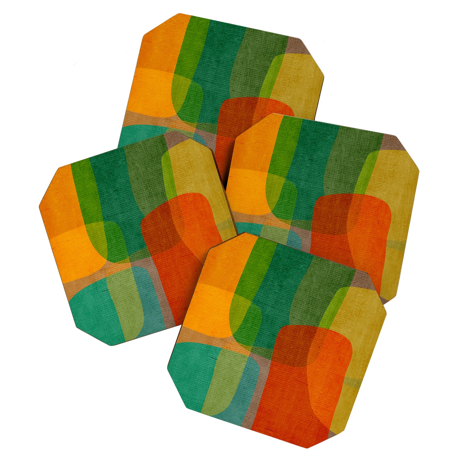 Modern Colorful MidCentury Abstract Coaster Gallery Image 1