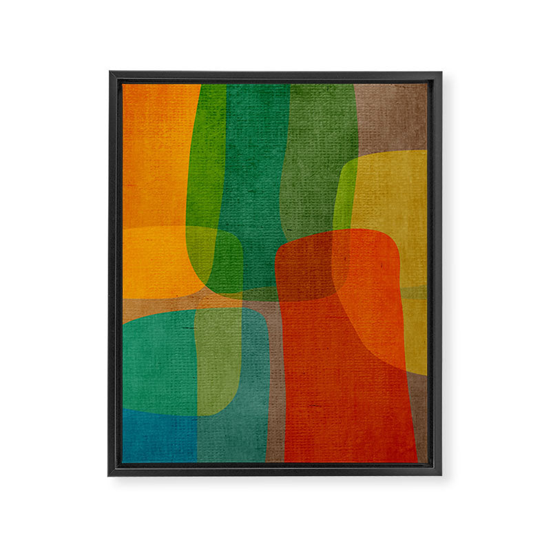 Modern Colorful MidCentury Abstract Framed Canvas Print Gallery Image 6