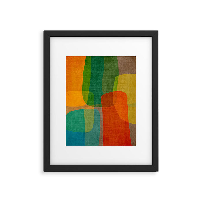 Modern Colorful MidCentury Abstract Framed Art Print Gallery Image 1