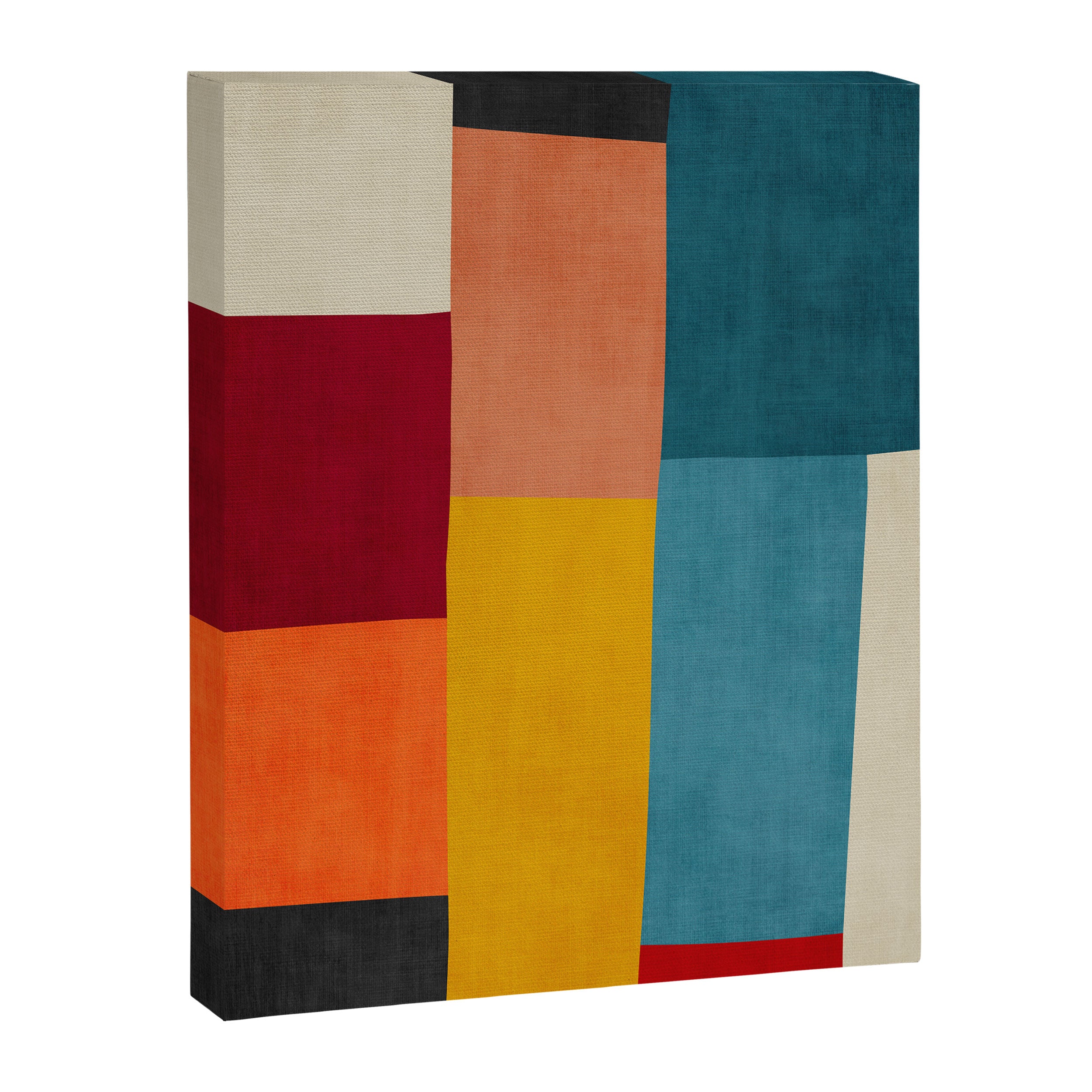 Modern Colorful Patchwork Abstract Art  Canvas Print Gallery Image 6