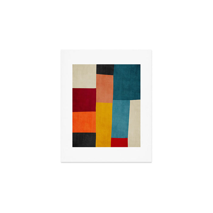 Modern Colorful Patchwork Abstract Art  Art Print Gallery Image 1