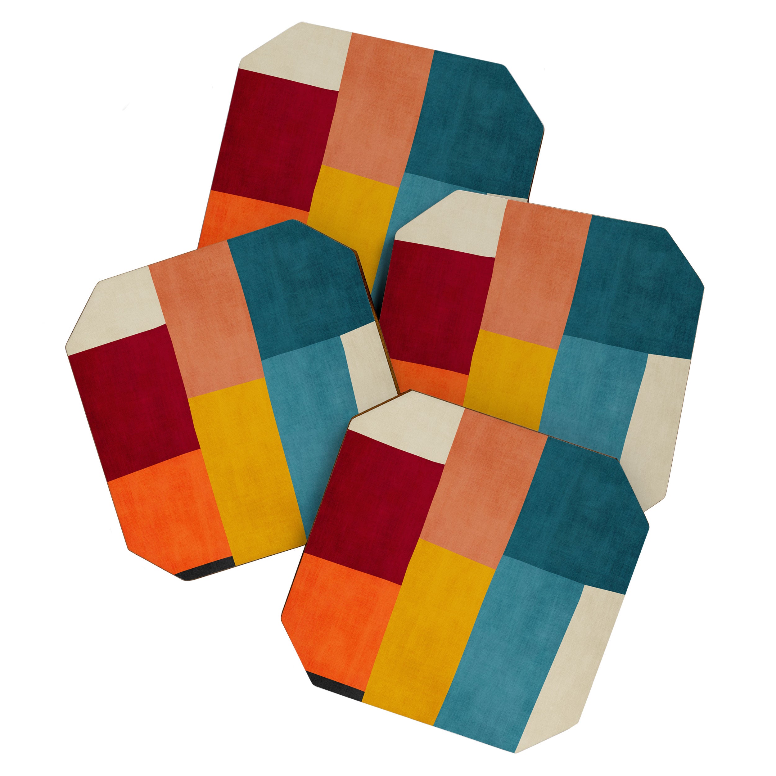 Modern Colorful Patchwork Abstract Art  Coaster Gallery Image 1