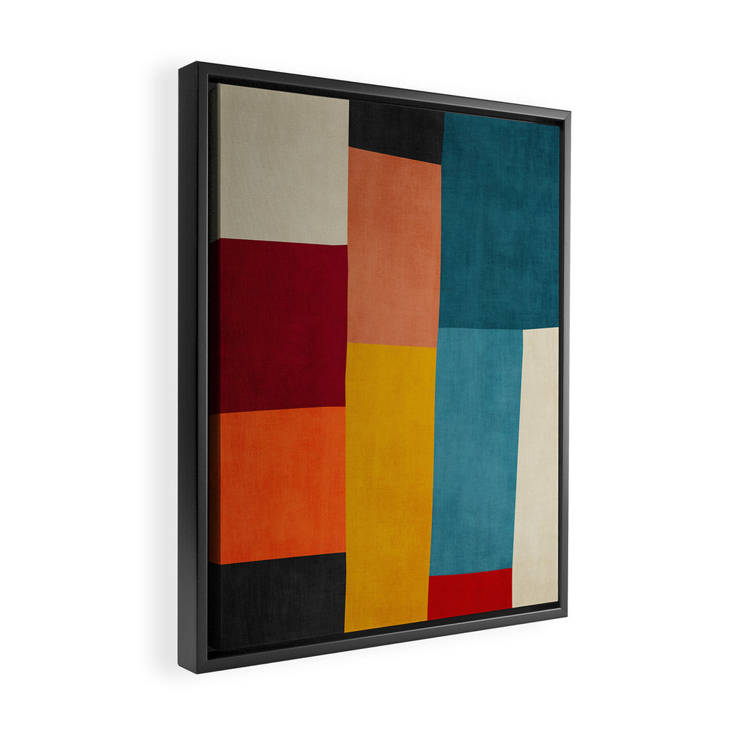 Modern Colorful Patchwork Abstract Art  Framed Canvas Print Gallery Image 2