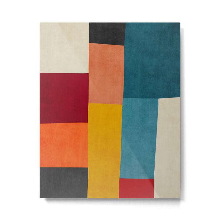 Modern Colorful Patchwork Abstract Art  Metal Print Gallery Image 1