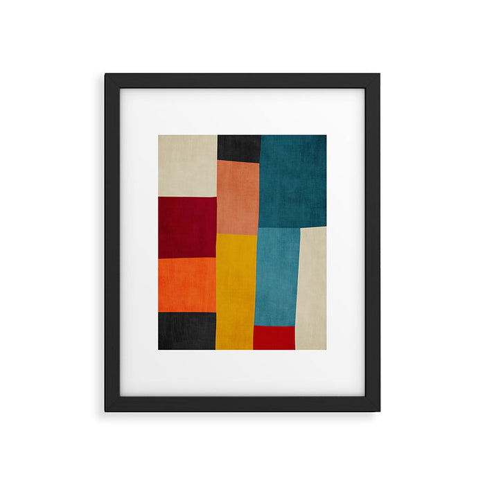Modern Colorful Patchwork Abstract Art  Framed Art Print Gallery Image 1
