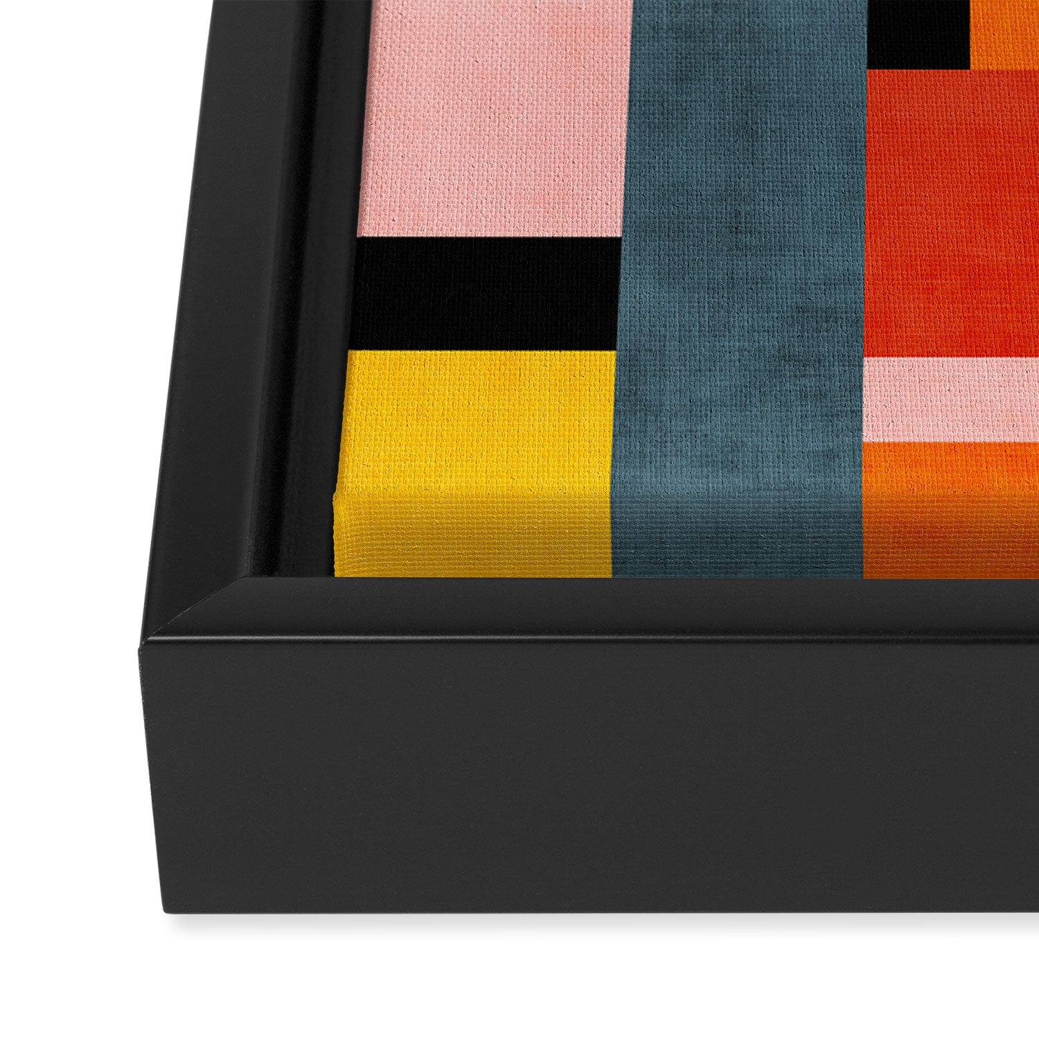Modern Colorful Patchwork Vibrant MCM ART Framed Canvas Print Gallery Image 3