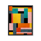 Modern Colorful Patchwork Vibrant MCM ART Framed Canvas Print Gallery Image 6
