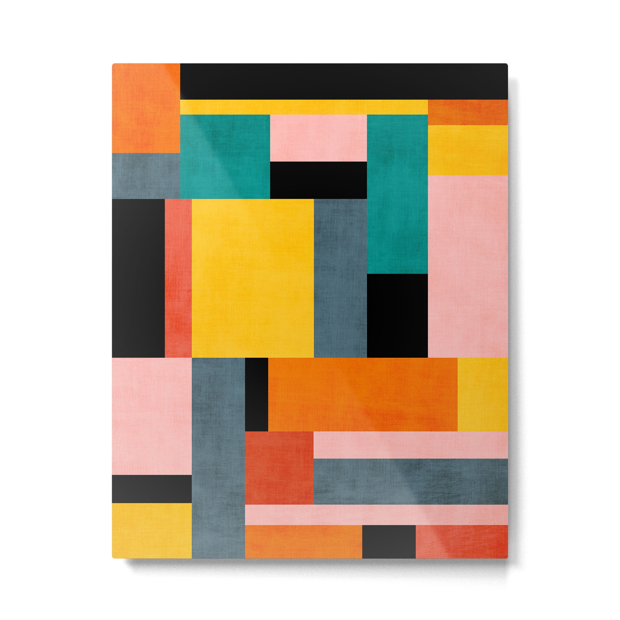 Modern Colorful Patchwork Vibrant MCM ART Metal Print Gallery Image 4