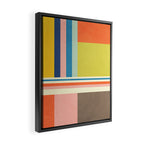 Modern Colorful Stripes Pastel Tones Artwork Framed Canvas Print Gallery Image 2