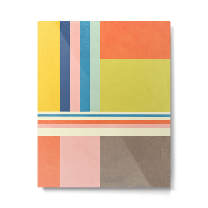 Modern Colorful Stripes Pastel Tones Artwork Metal Print Gallery Image 1