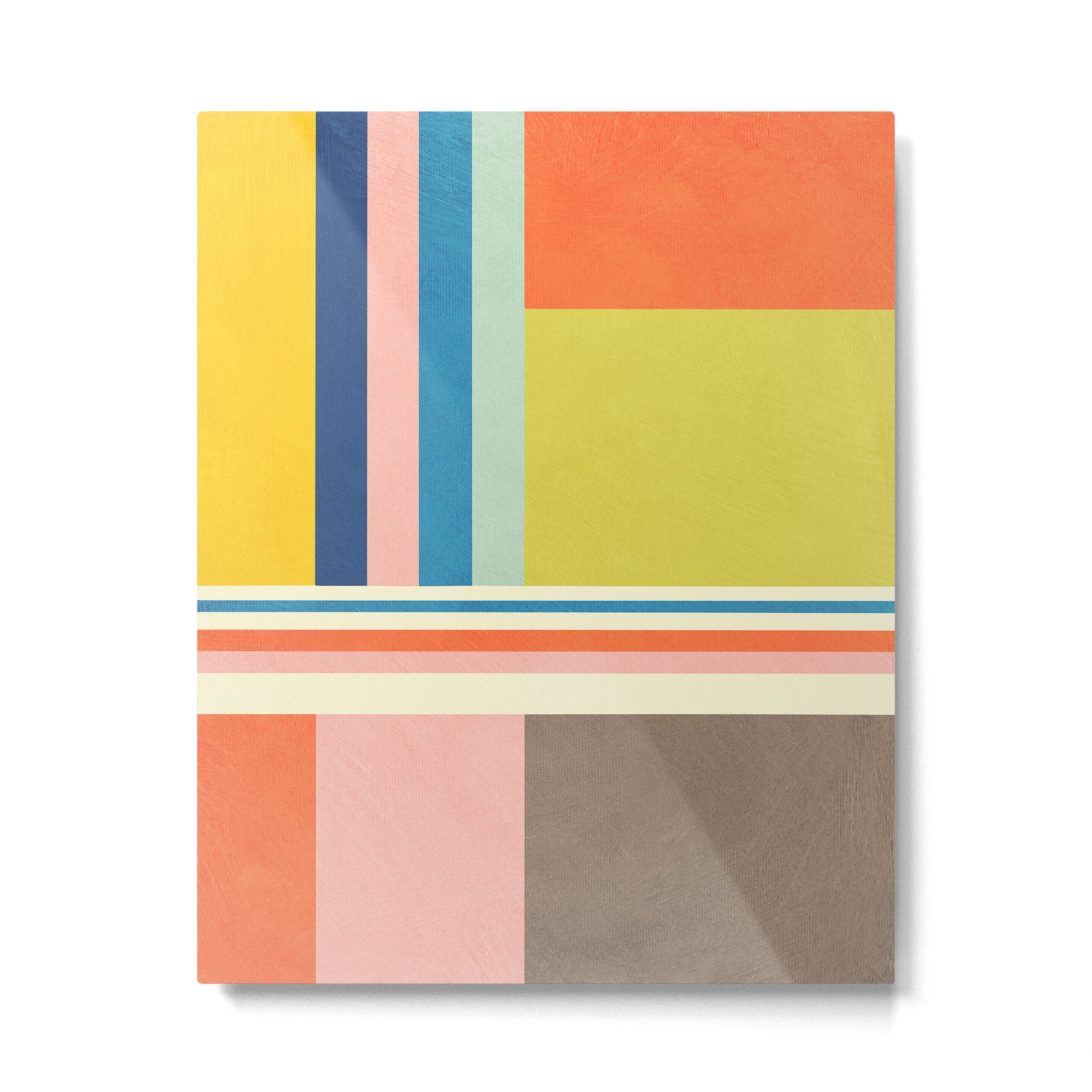 Modern Colorful Stripes Pastel Tones Artwork Metal Print Gallery Image 4