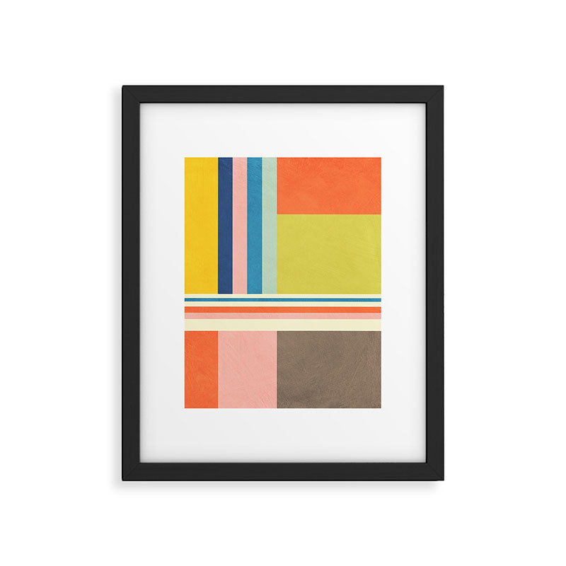 Modern Colorful Stripes Pastel Tones Artwork Framed Art Print Gallery Image 5