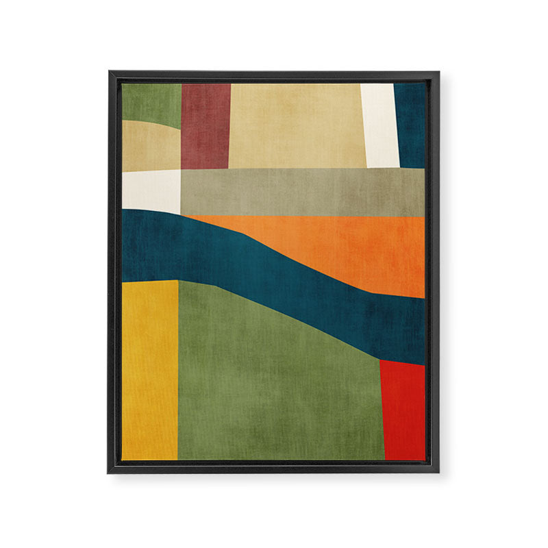 Modern Fall Abstract Artwork Green Orange Yellow Art Framed Canvas Print Gallery Image 6