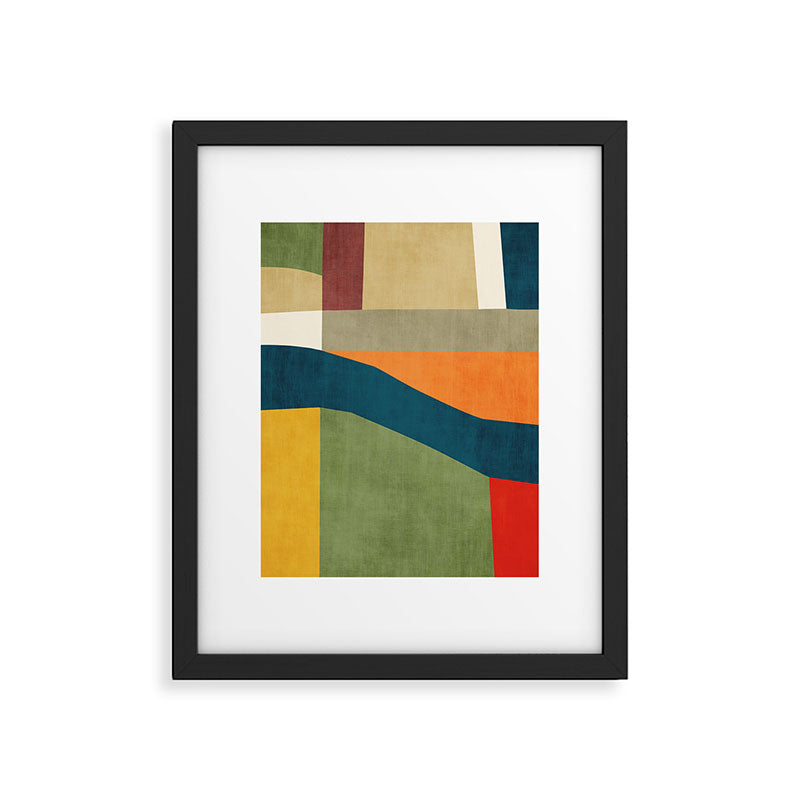 Modern Fall Abstract Artwork Green Orange Yellow Art Framed Art Print Gallery Image 5