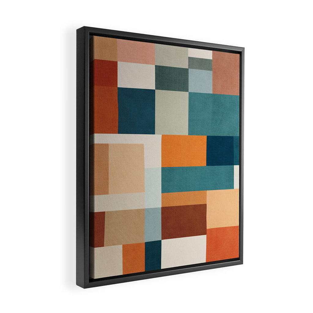 Modern Geometric Abstract Mid-Century Artwork Framed Canvas Print Gallery Image 2