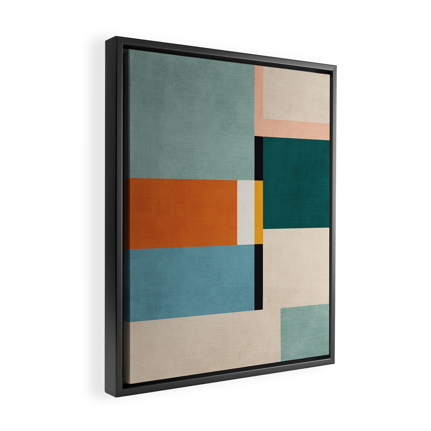 Modern Geometric Minimalist Abstract Artwork Framed Canvas Print Gallery Image 2