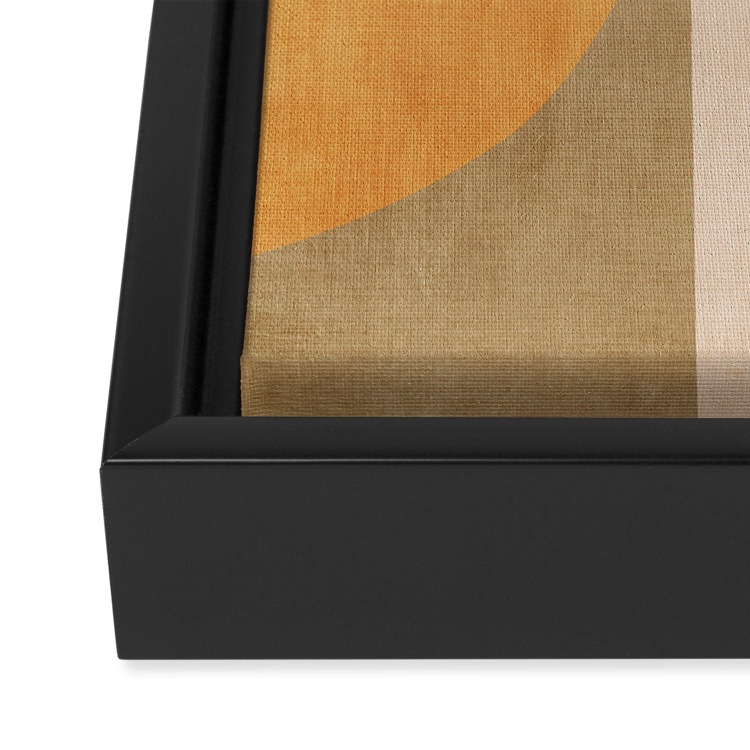 Modern Geometric Terra Beige Mustard Abstract Framed Canvas Print Gallery Image 3