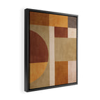 Modern Geometric Terra Beige Mustard Abstract Framed Canvas Print Gallery Image 2