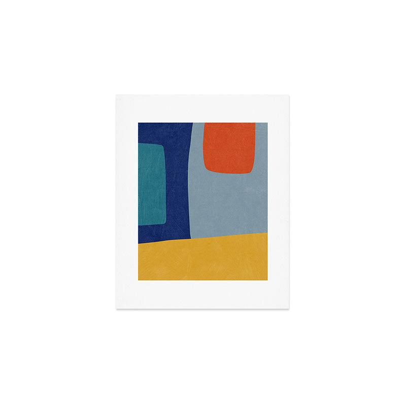Modern MidCentury Colorful Abstract Art Print Gallery Image 1