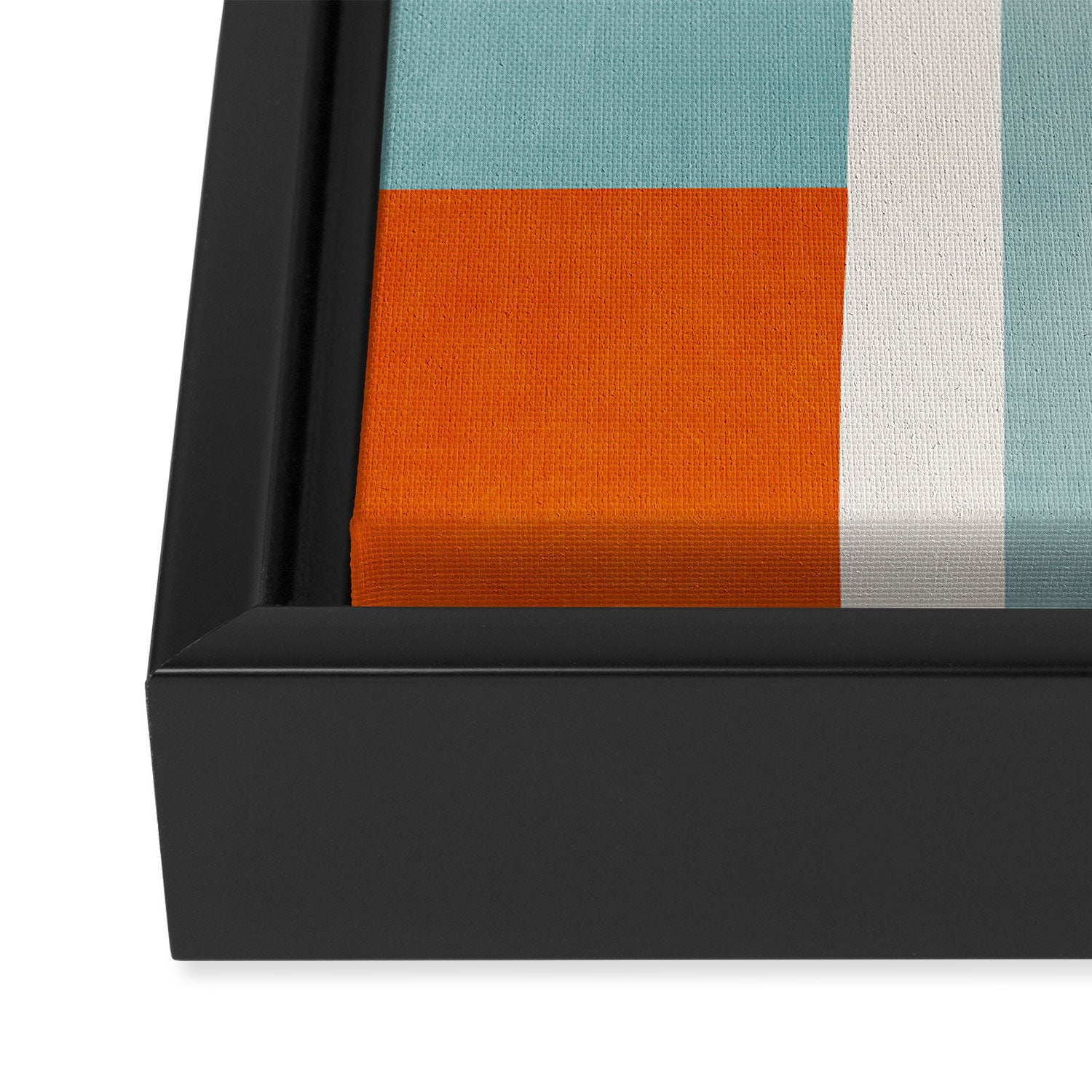 Modern Minimalism Abstract Teal Tones Artwork Framed Canvas Print Gallery Image 3