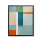 Modern Minimalism Abstract Teal Tones Artwork Framed Canvas Print Gallery Image 6