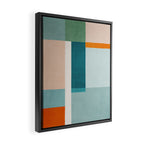 Modern Minimalism Abstract Teal Tones Artwork Framed Canvas Print Gallery Image 2