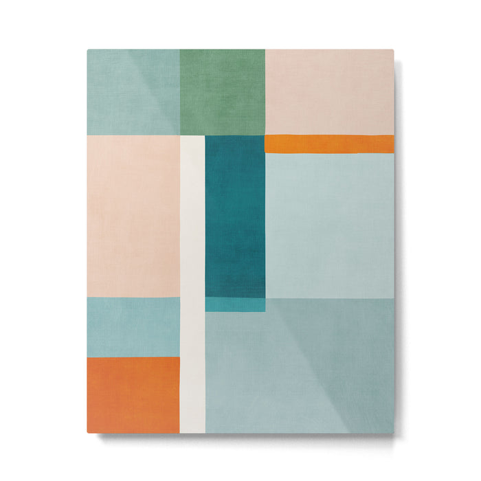 Modern Minimalism Abstract Teal Tones Artwork Metal Print Gallery Image 1