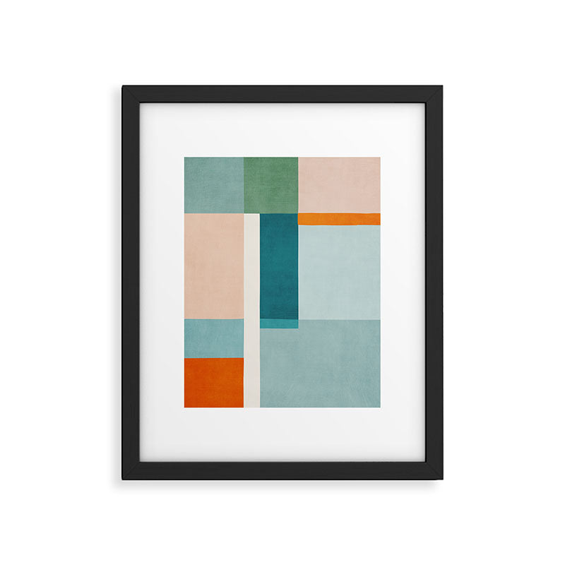 Modern Minimalism Abstract Teal Tones Artwork Framed Art Print Gallery Image 5
