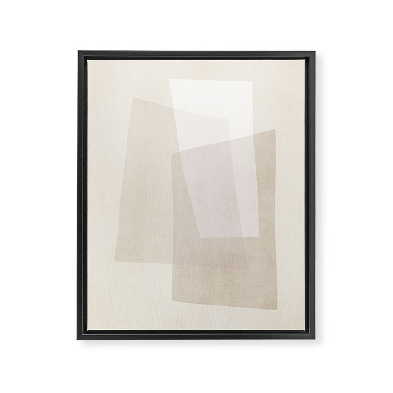 Modern Minimalism Beige White Organic Shapes Framed Canvas Print Gallery Image 6