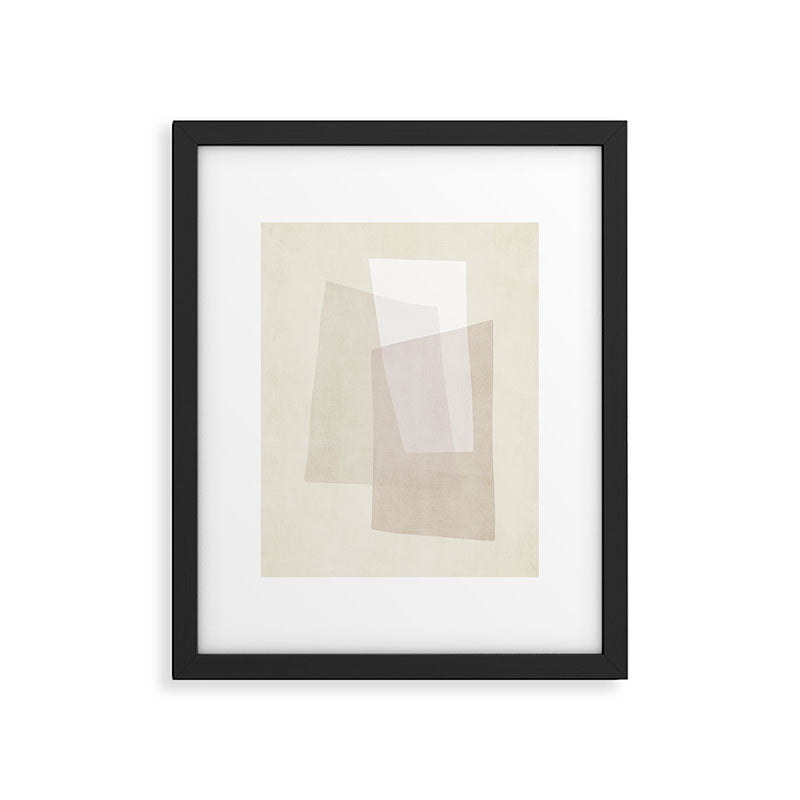 Modern Minimalism Beige White Organic Shapes Framed Art Print Gallery Image 4