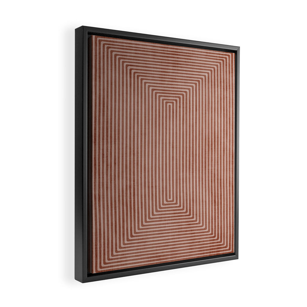 Modern Minimalism Terracotta Lines Geometric Art Framed Canvas Print Gallery Image 2