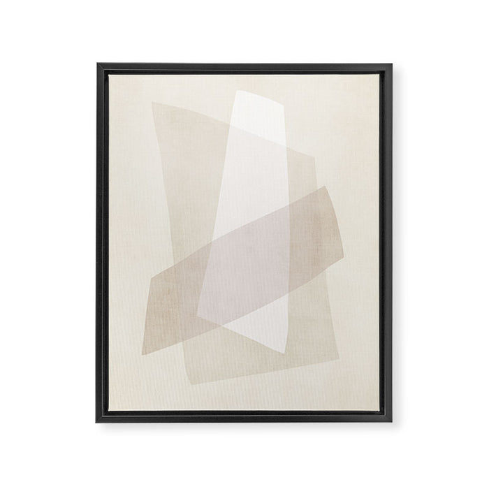 Modern Minimalism White Beige Modern Art Framed Canvas Print Gallery Image 1
