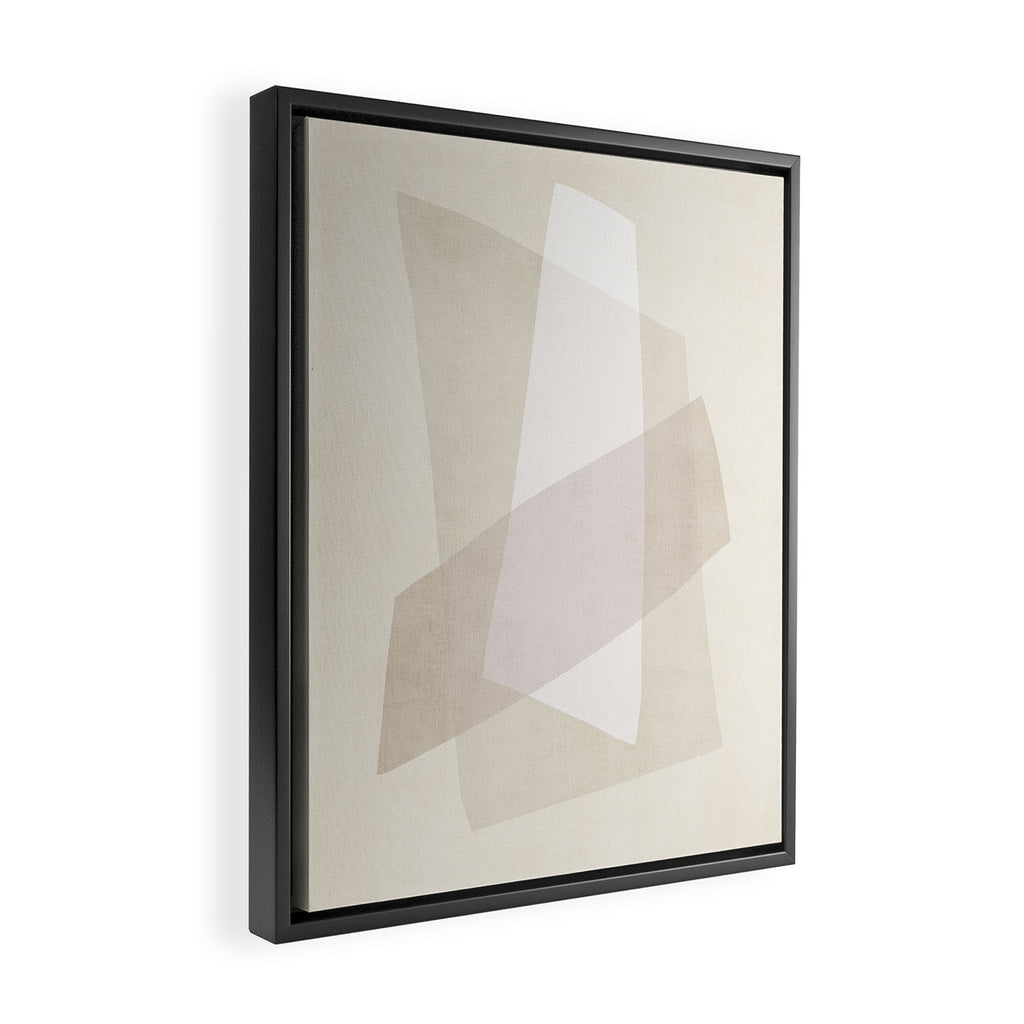 Modern Minimalism White Beige Modern Art Framed Canvas Print Gallery Image 2