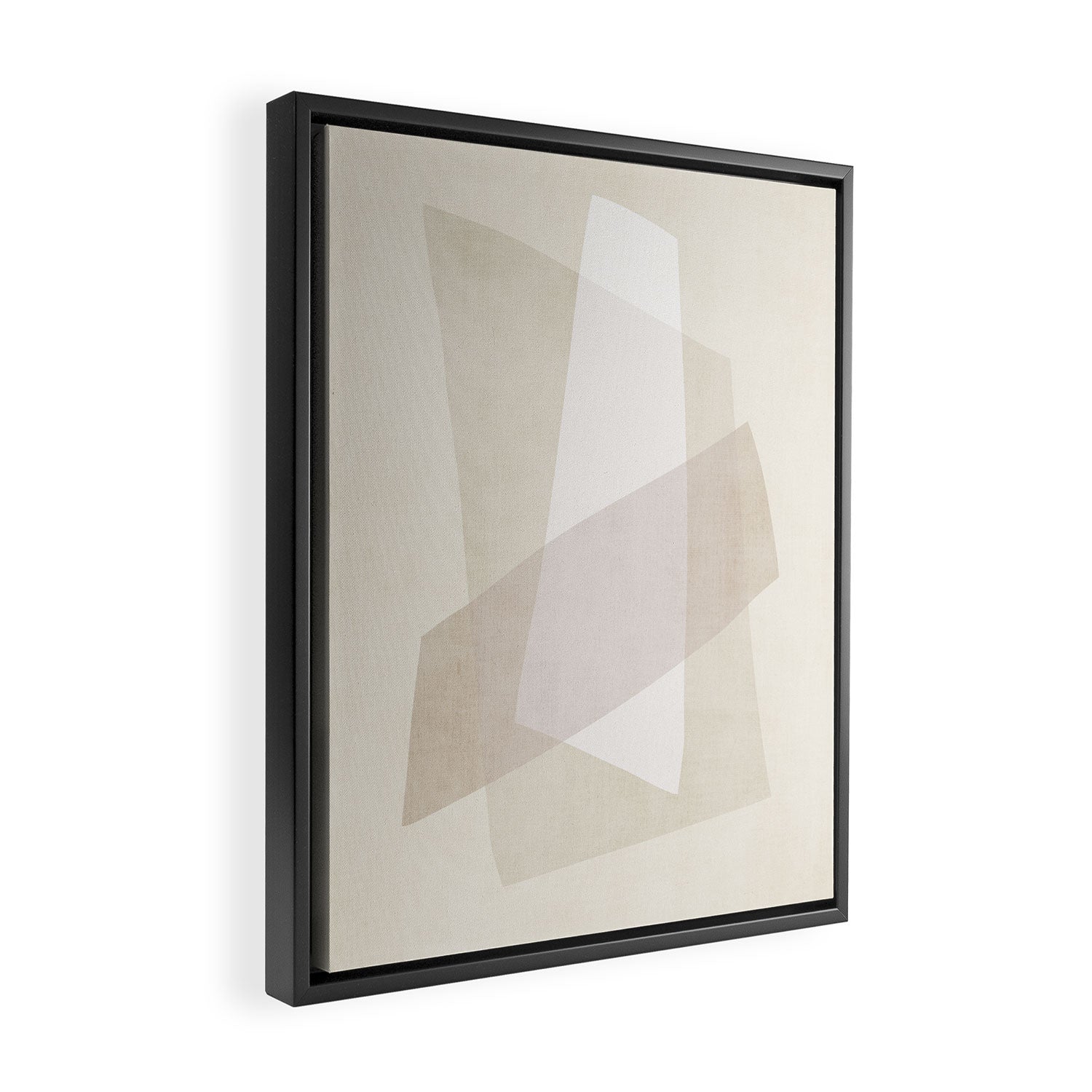 Modern Minimalism White Beige Modern Art Framed Canvas Print Gallery Image 2