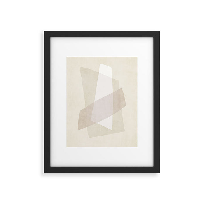 Modern Minimalism White Beige Modern Art Framed Art Print Gallery Image 1