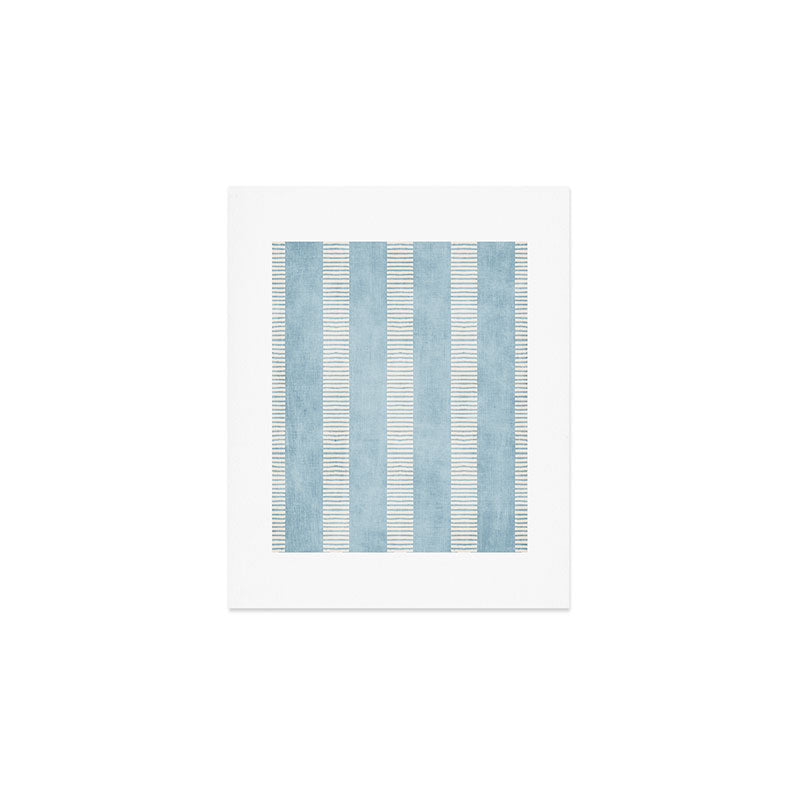 Modern Minimalist Light Blue Lines Hand Drawn Simple Art Art Print Gallery Image 1