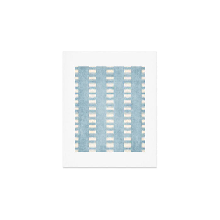 Modern Minimalist Light Blue Lines Hand Drawn Simple Art Art Print Gallery Image 1