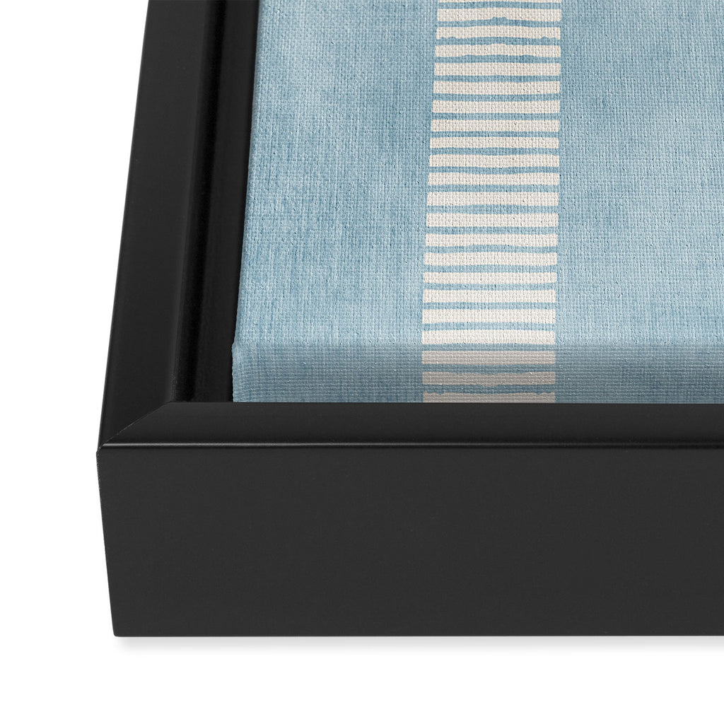 Modern Minimalist Light Blue Lines Hand Drawn Simple Art Framed Canvas Print Gallery Image 3