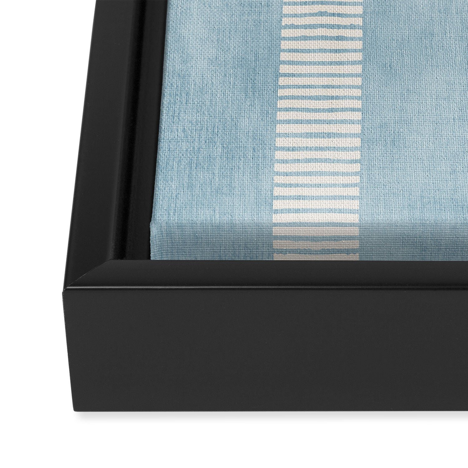Modern Minimalist Light Blue Lines Hand Drawn Simple Art Framed Canvas Print Gallery Image 3