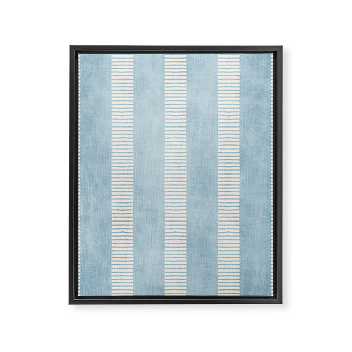 Modern Minimalist Light Blue Lines Hand Drawn Simple Art Framed Canvas Print Gallery Image 1