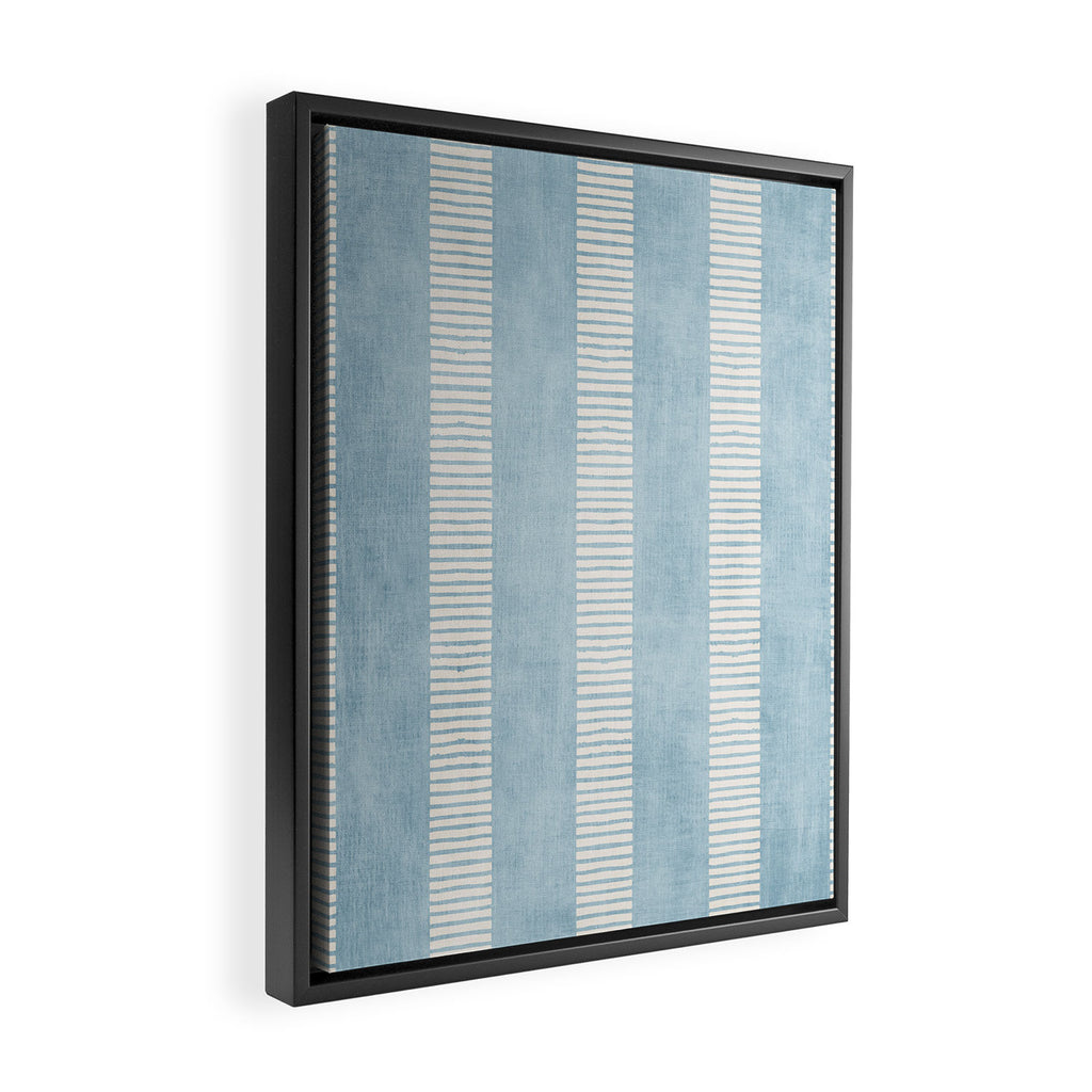 Modern Minimalist Light Blue Lines Hand Drawn Simple Art Framed Canvas Print Gallery Image 2
