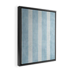 Modern Minimalist Light Blue Lines Hand Drawn Simple Art Framed Canvas Print Gallery Image 2