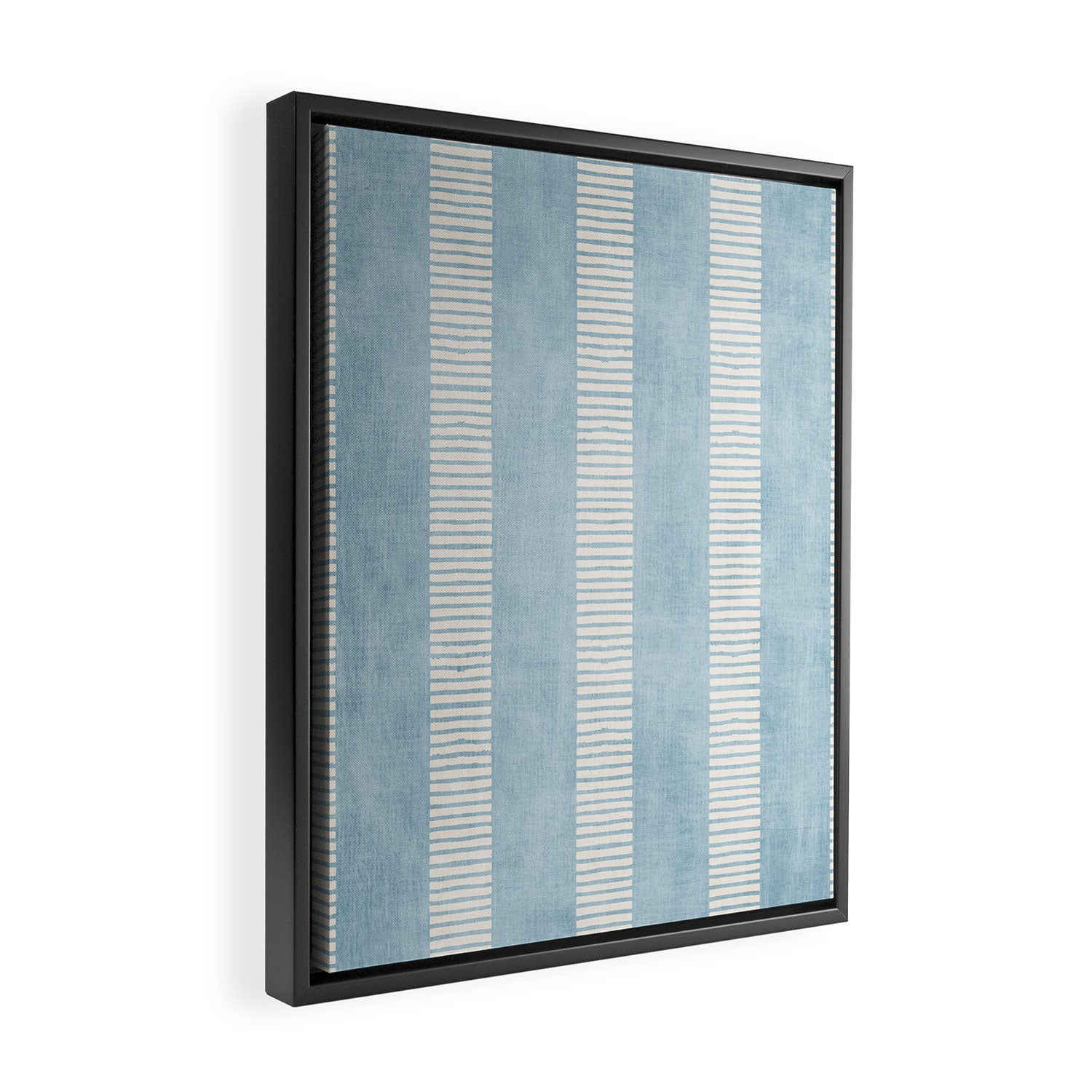 Modern Minimalist Light Blue Lines Hand Drawn Simple Art Framed Canvas Print Gallery Image 2