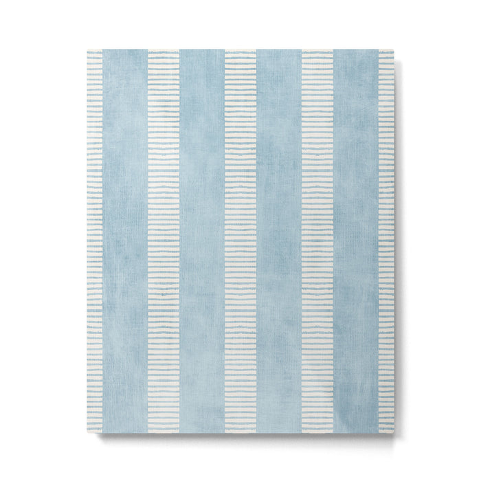 Modern Minimalist Light Blue Lines Hand Drawn Simple Art Metal Print Gallery Image 1