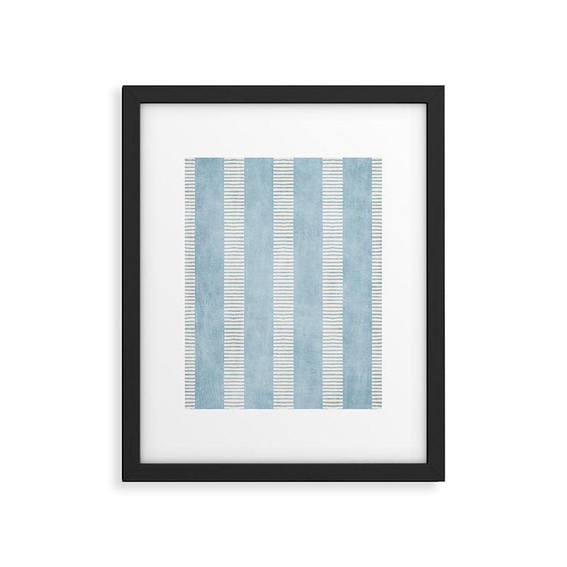 Modern Minimalist Light Blue Lines Hand Drawn Simple Art Framed Art Print Gallery Image 5