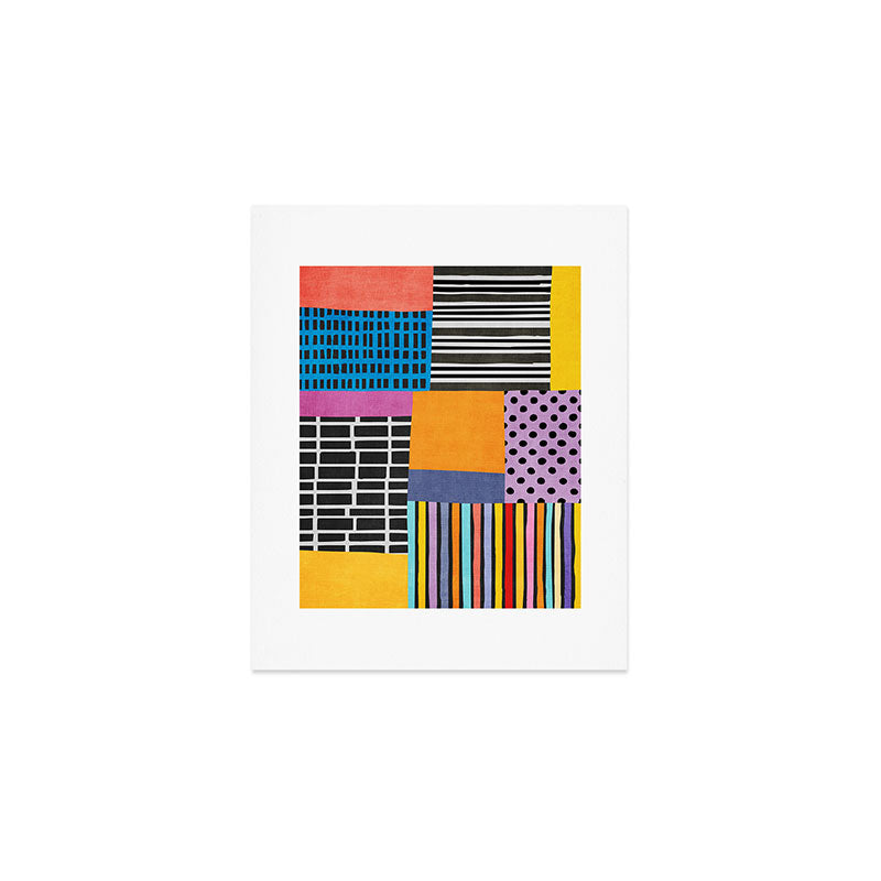 Modern Multicolor Patchwork Design Art Print Gallery Image 1