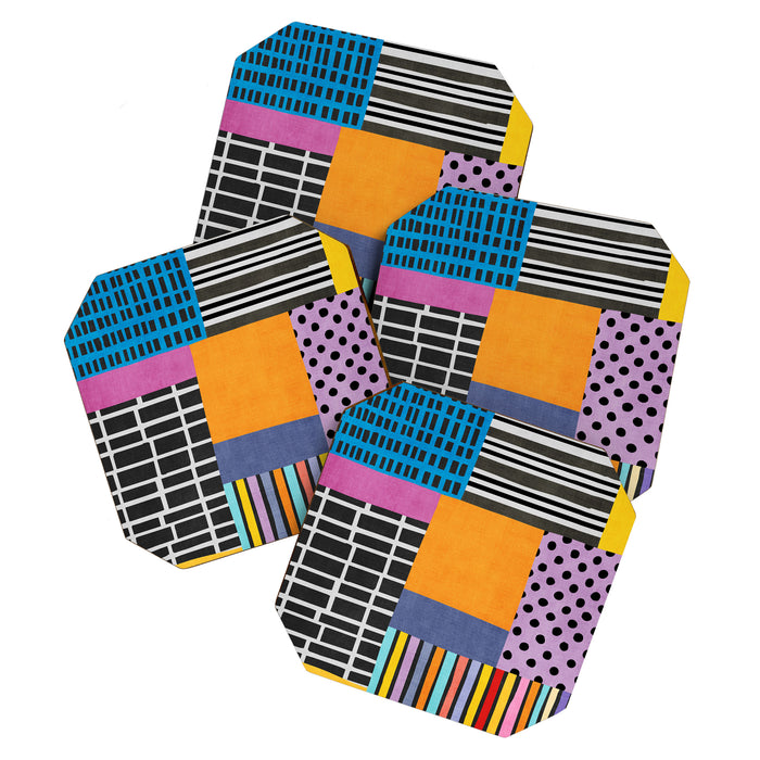 Modern Multicolor Patchwork Design Coaster Gallery Image 1