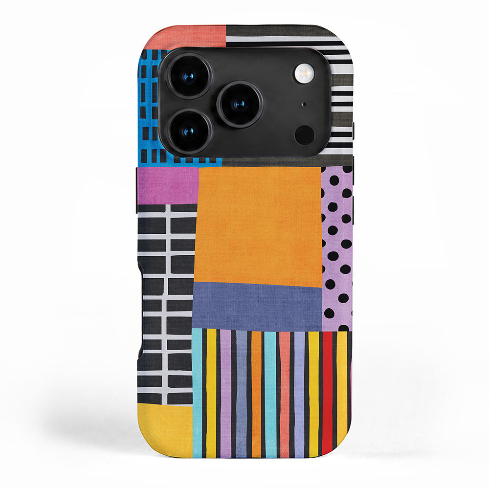 Modern Multicolor Patchwork Design iPhone Case Gallery Image 1